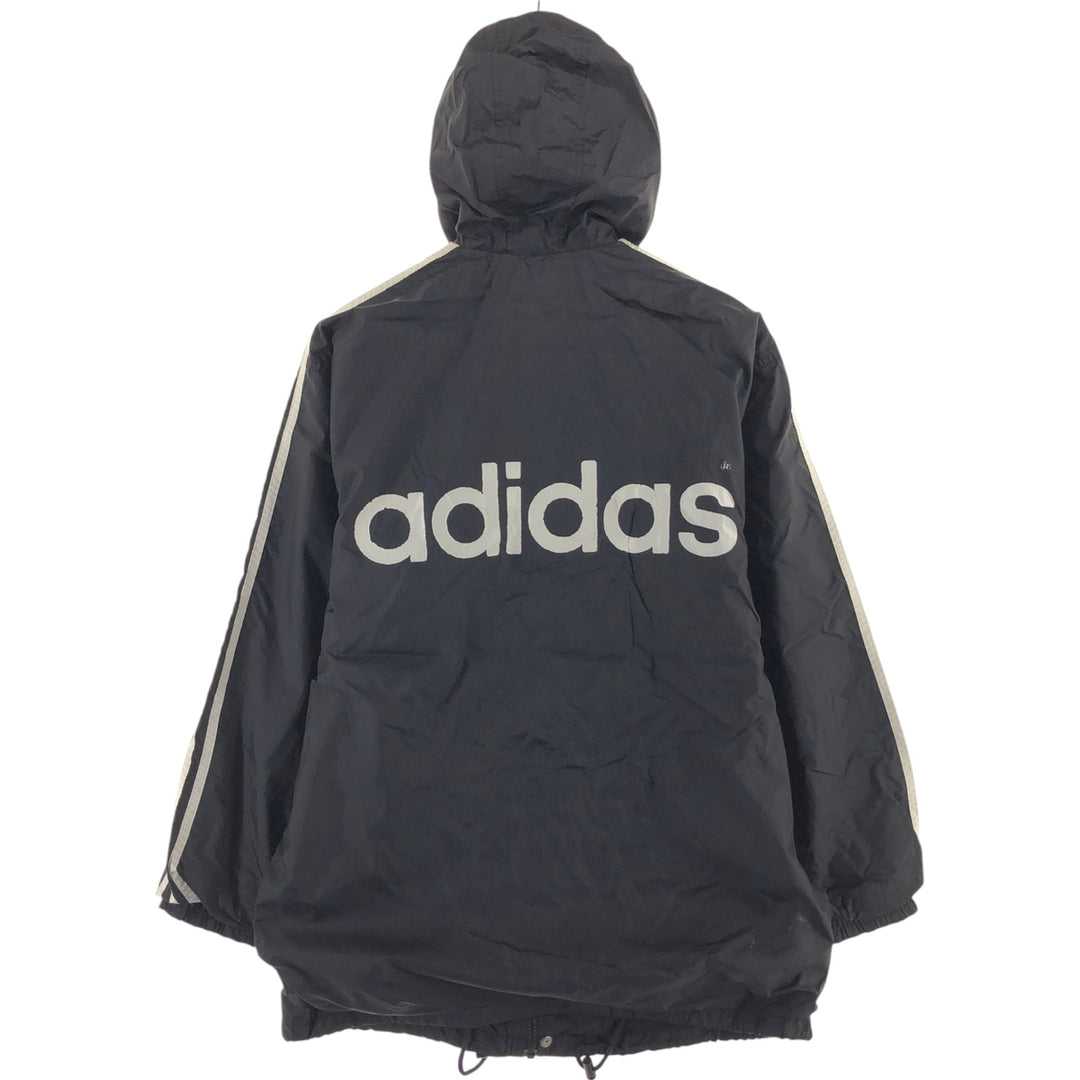 Vintage 80s-90'S Adidas nylon hoodie with back logo, size S, men's Nylon black type Vintage Second Hand