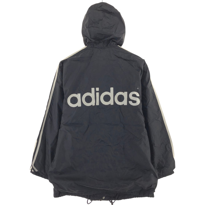 Vintage 80s-90'S Adidas nylon hoodie with back logo, size S, men's Nylon black type Vintage Second Hand