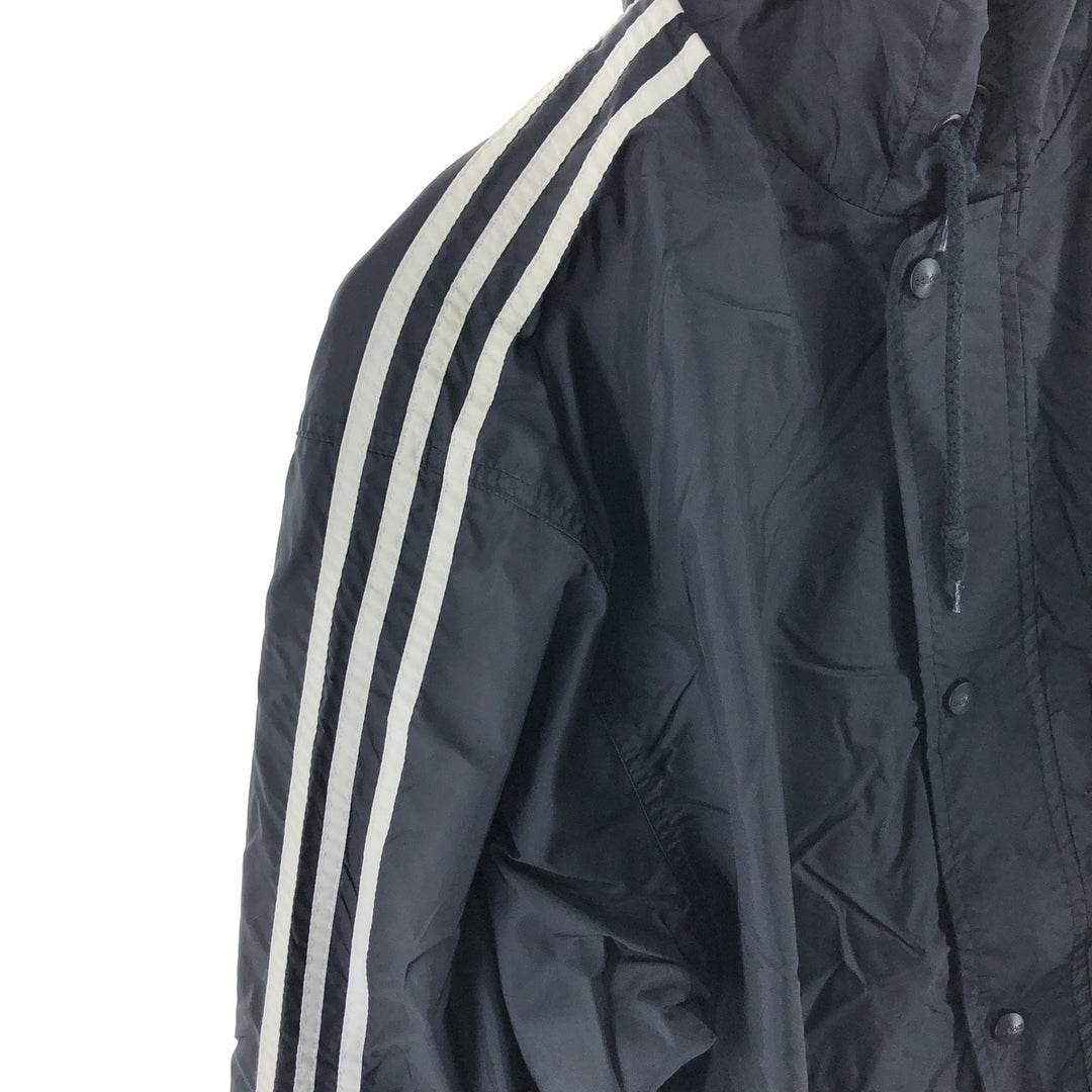 Vintage 80s-90'S Adidas nylon hoodie with back logo, size S, men's Nylon black type Vintage Second Hand