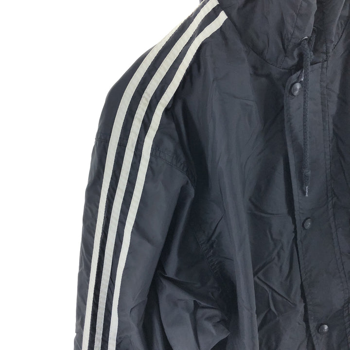Vintage 80s-90'S Adidas nylon hoodie with back logo, size S, men's Nylon black type Vintage Second Hand