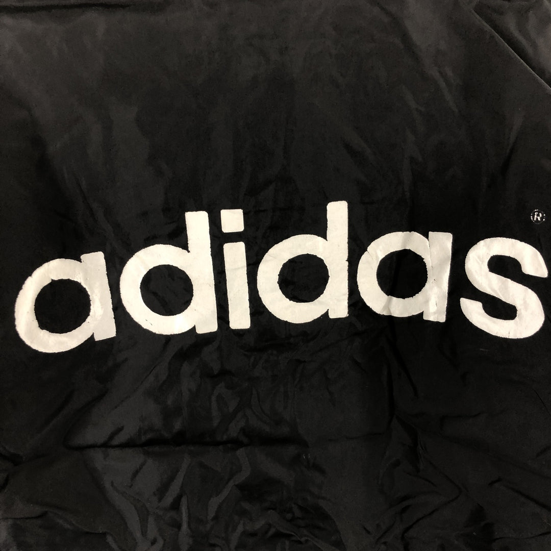 Vintage 80s-90'S Adidas nylon hoodie with back logo, size S, men's Nylon black type Vintage Second Hand