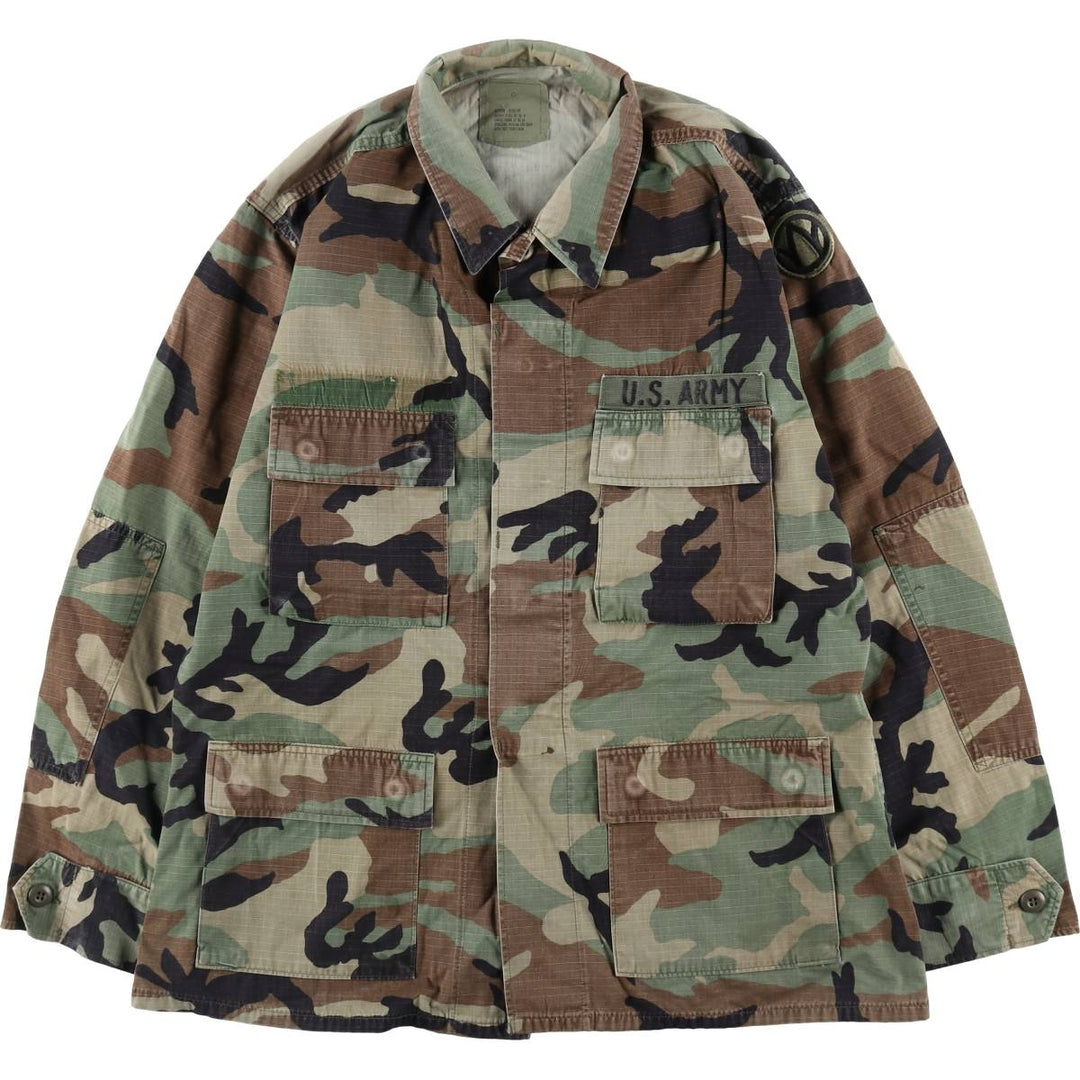 Authentic US military item, 90'S camouflage pattern woodland camo BDU military jacket, made in USA, MEDIUM-REGULAR, men's M equivalent, vintage /eaa514864