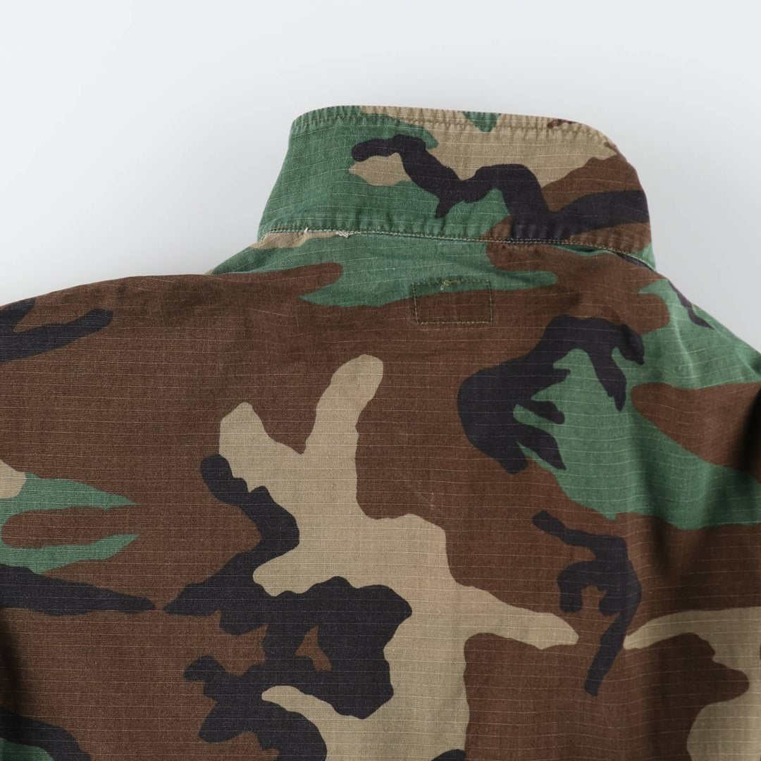 Authentic US military item, 1980'S camouflage pattern woodland camo BDU military jacket, made in USA, LARGE-REGULAR, equivalent to men's L, vintage /eaa514866
