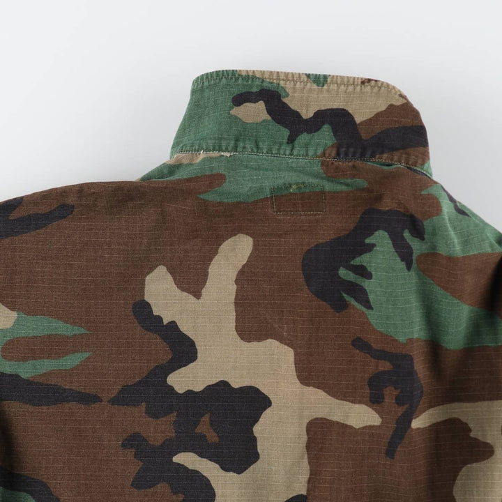 Authentic US military item, 1980'S camouflage pattern woodland camo BDU military jacket, made in USA, LARGE-REGULAR, equivalent to men's L, vintage /eaa514866
