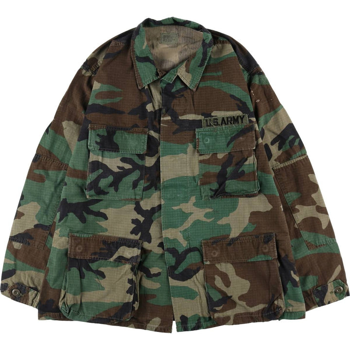 Genuine US military item, 1990'S camouflage pattern woodland camo BDU military jacket, made in USA, MEDIUM-REGULAR, equivalent to men's M /eaa514868