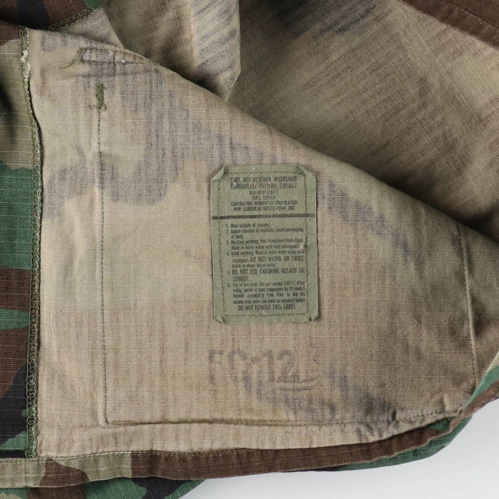 Genuine US military item, 1990'S camouflage pattern woodland camo BDU military jacket, made in USA, MEDIUM-REGULAR, equivalent to men's M /eaa514868