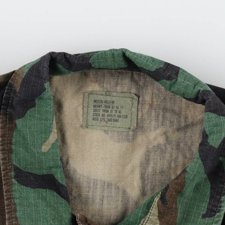Genuine US military item, 1990'S camouflage pattern woodland camo BDU military jacket, made in USA, MEDIUM-REGULAR, equivalent to men's M /eaa514868