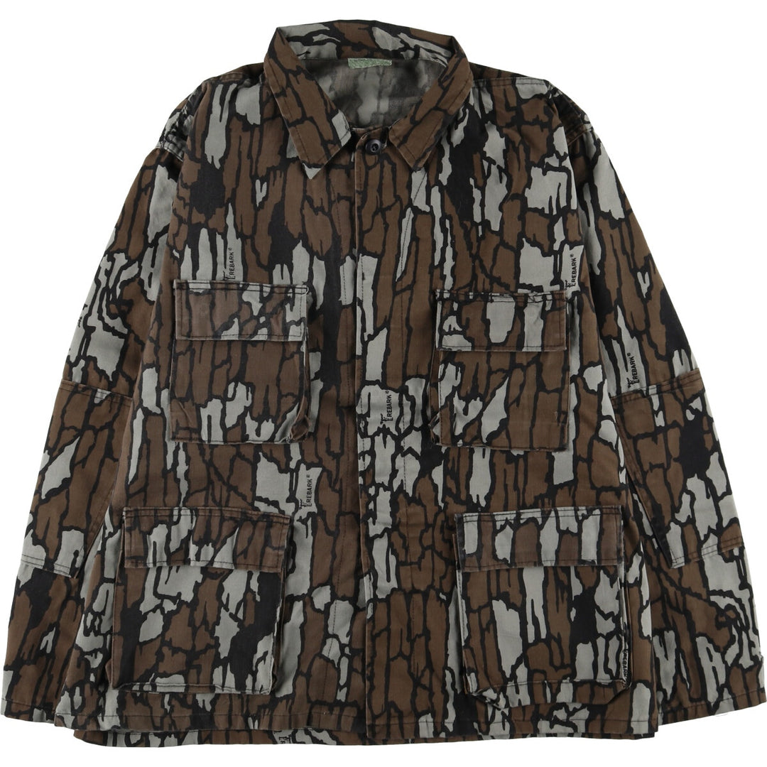 Civilian Camouflage Pattern Tree Bark Camo BDU Military Jacket Made in USA X-LARGE-REGULAR Men's XL equivalent /eaa514869