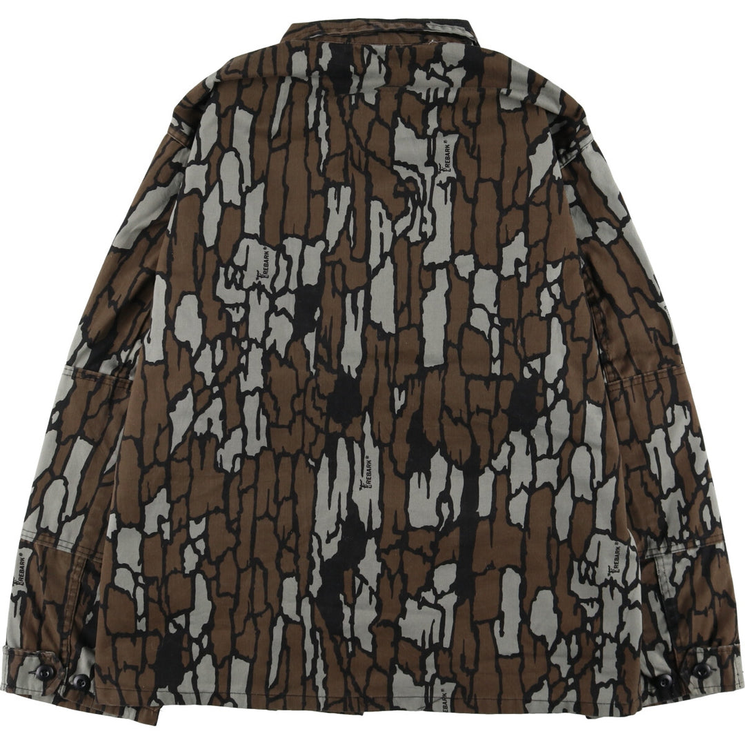 Civilian Camouflage Pattern Tree Bark Camo BDU Military Jacket Made in USA X-LARGE-REGULAR Men's XL equivalent /eaa514869