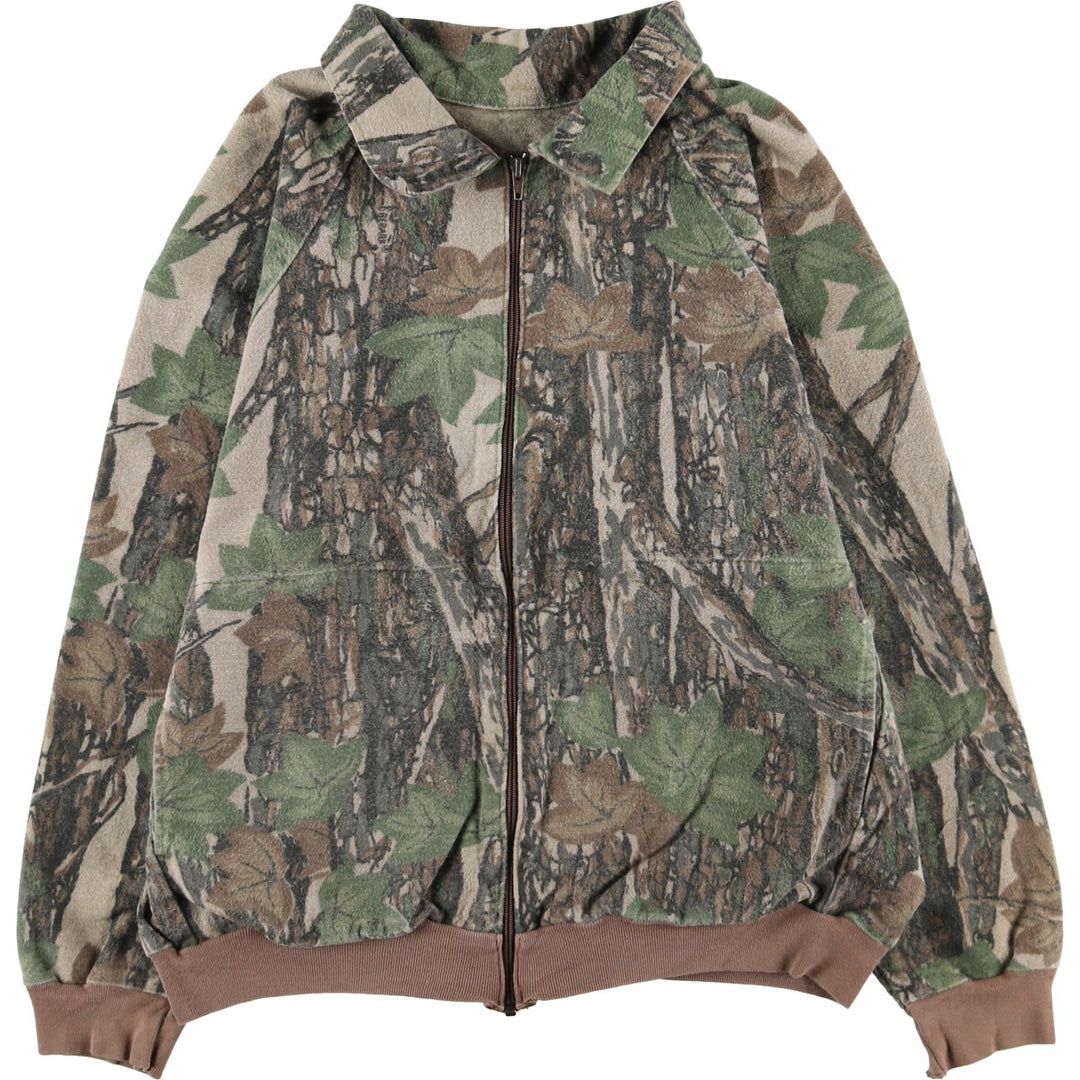 90'S OCOEE Camouflage Pattern Real Tree Camo Zip-up Jacket Men's M Size Vintage unclear Khaki type Vintage Second Hand