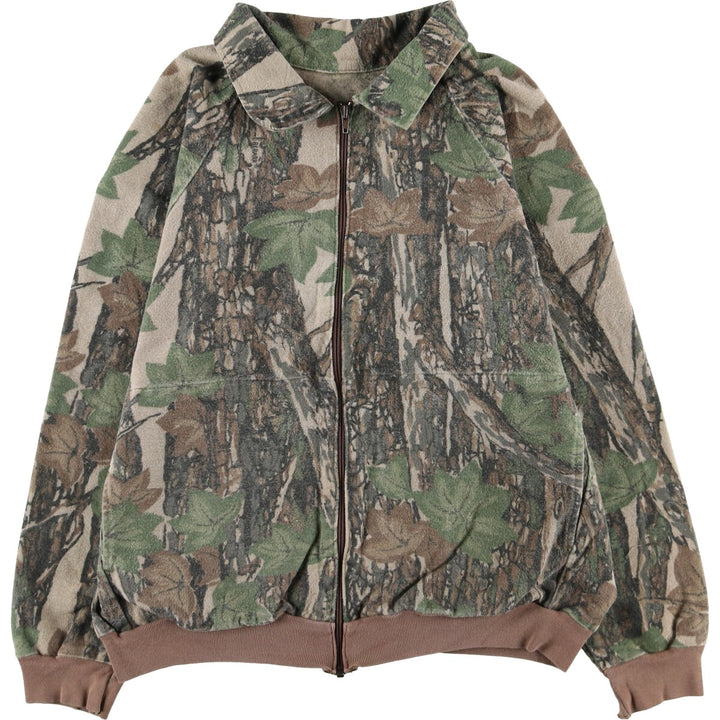 90'S OCOEE Camouflage Pattern Real Tree Camo Zip-up Jacket Men's M Size Vintage unclear Khaki type Vintage Second Hand