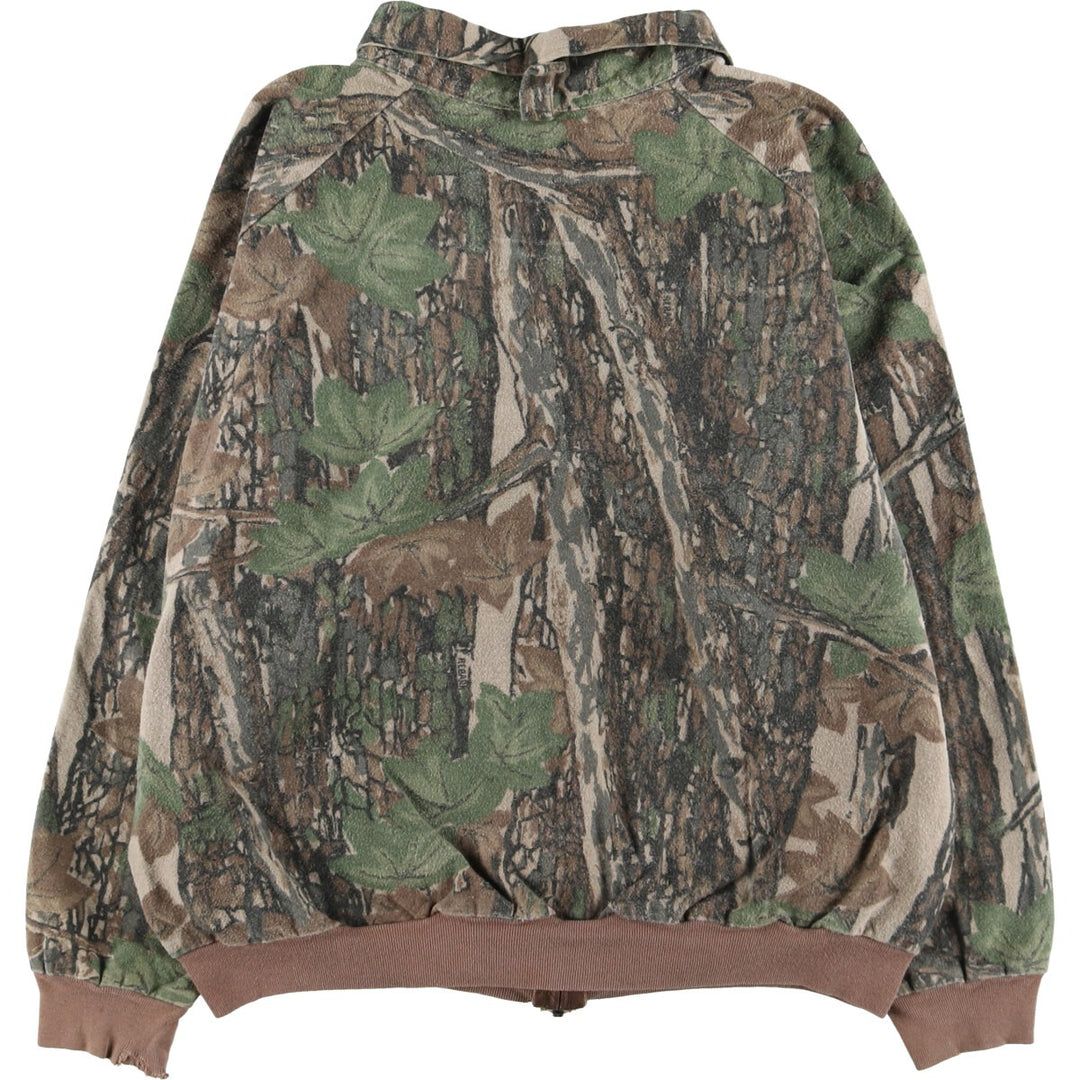 90'S OCOEE Camouflage Pattern Real Tree Camo Zip-up Jacket Men's M Size Vintage unclear Khaki type Vintage Second Hand