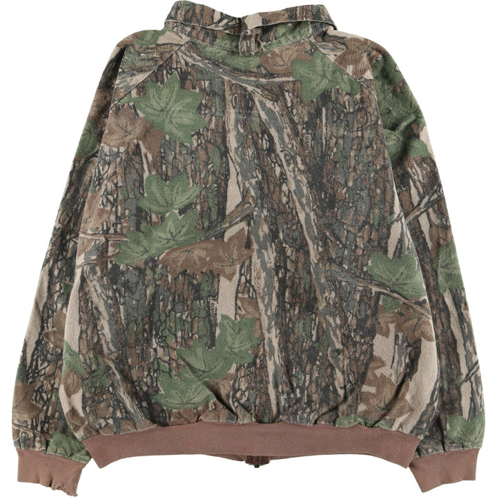 90'S OCOEE Camouflage Pattern Real Tree Camo Zip-up Jacket Men's M Size Vintage unclear Khaki type Vintage Second Hand