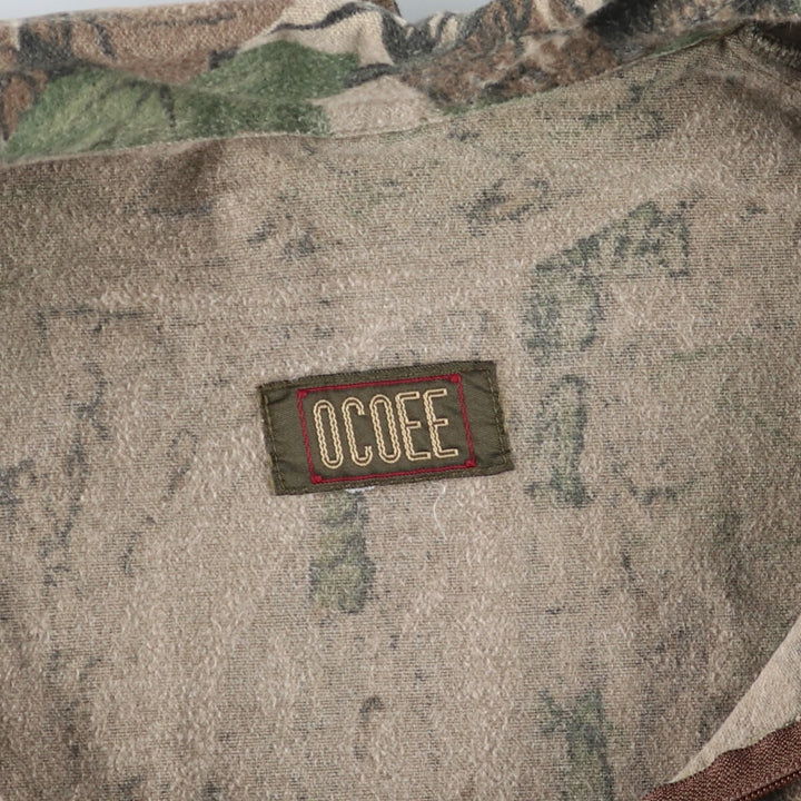 90'S OCOEE Camouflage Pattern Real Tree Camo Zip-up Jacket Men's M Size Vintage unclear Khaki type Vintage Second Hand