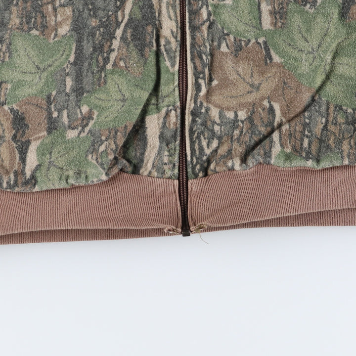 90'S OCOEE Camouflage Pattern Real Tree Camo Zip-up Jacket Men's M Size Vintage unclear Khaki type Vintage Second Hand