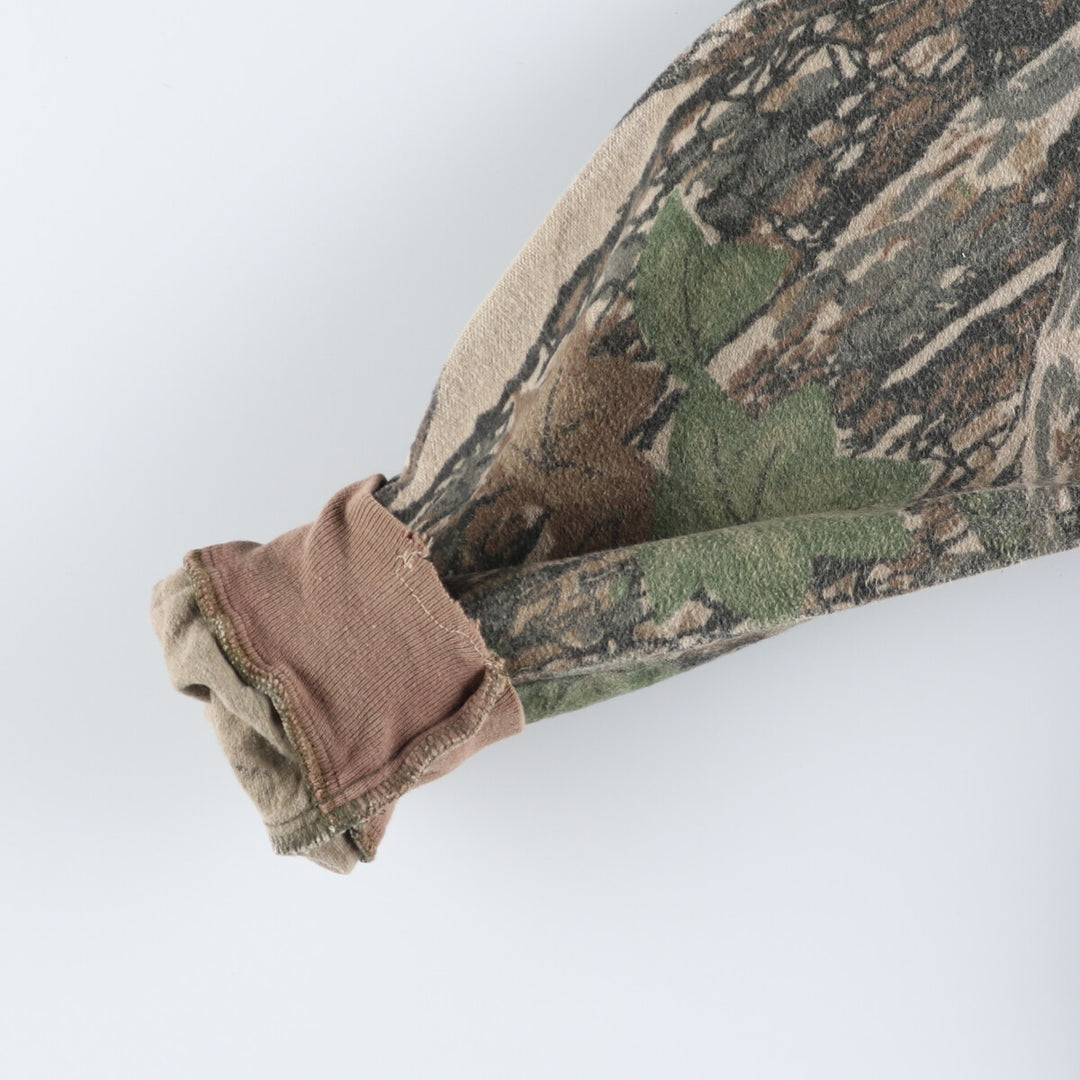 90'S OCOEE Camouflage Pattern Real Tree Camo Zip-up Jacket Men's M Size Vintage unclear Khaki type Vintage Second Hand