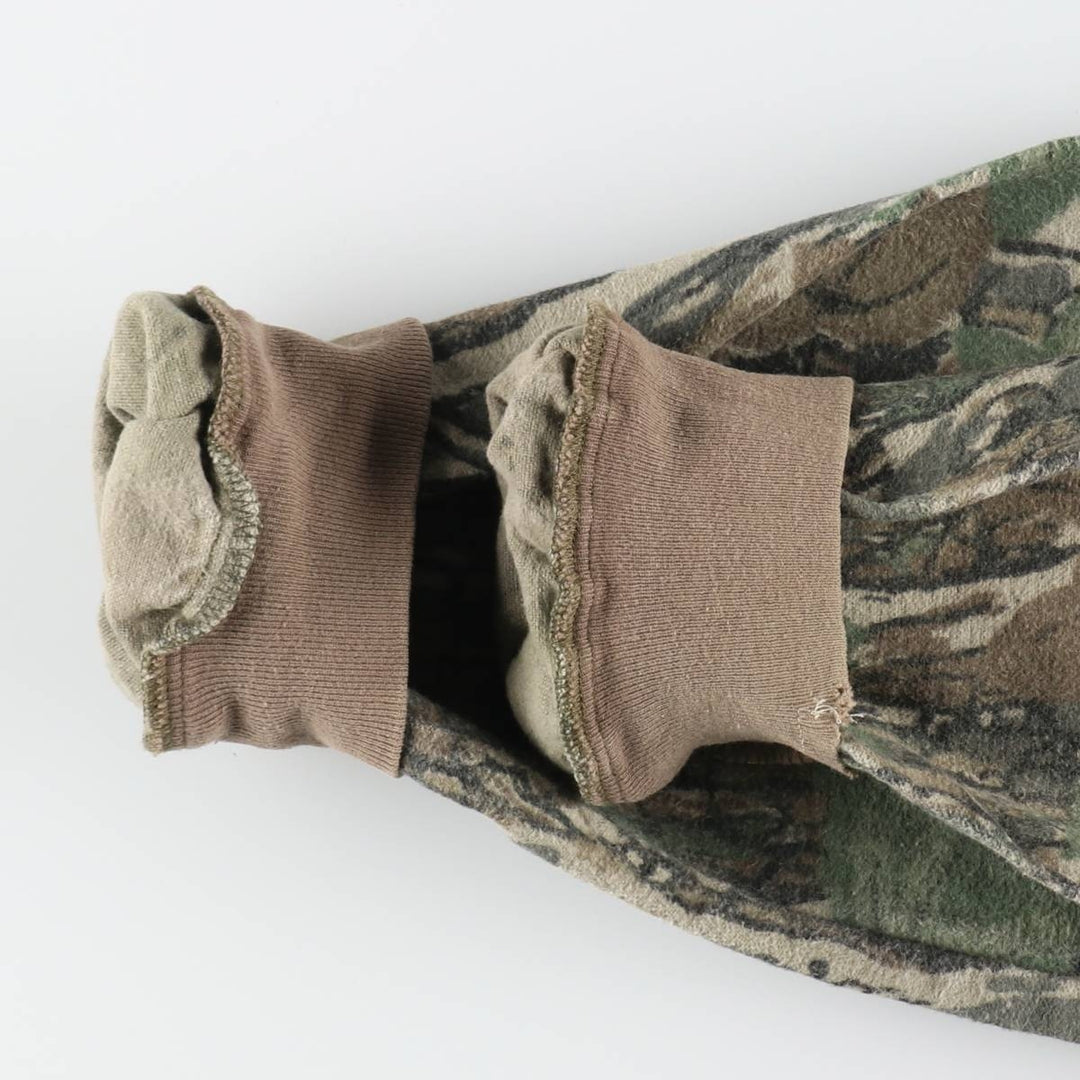90'S OCOEE Camouflage Pattern Real Tree Camo Zip-up Jacket Men's M Size Vintage unclear Khaki type Vintage Second Hand
