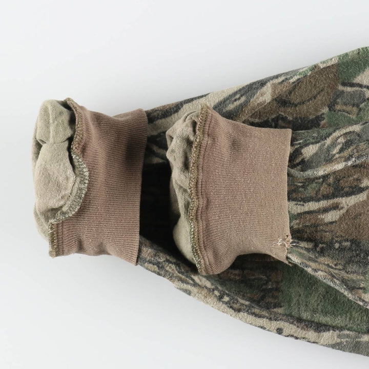 90'S OCOEE Camouflage Pattern Real Tree Camo Zip-up Jacket Men's M Size Vintage unclear Khaki type Vintage Second Hand