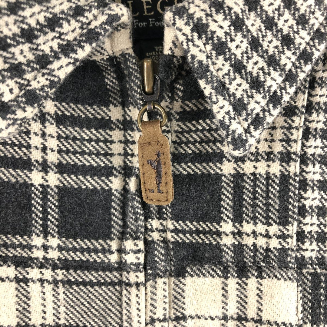 90s~00'S Eddie Bauer LEGEND Check Pattern Houndstooth Pattern Padded Patchwork Cotton Jacket Men's L size cotton Beige type Vintage Second Hand