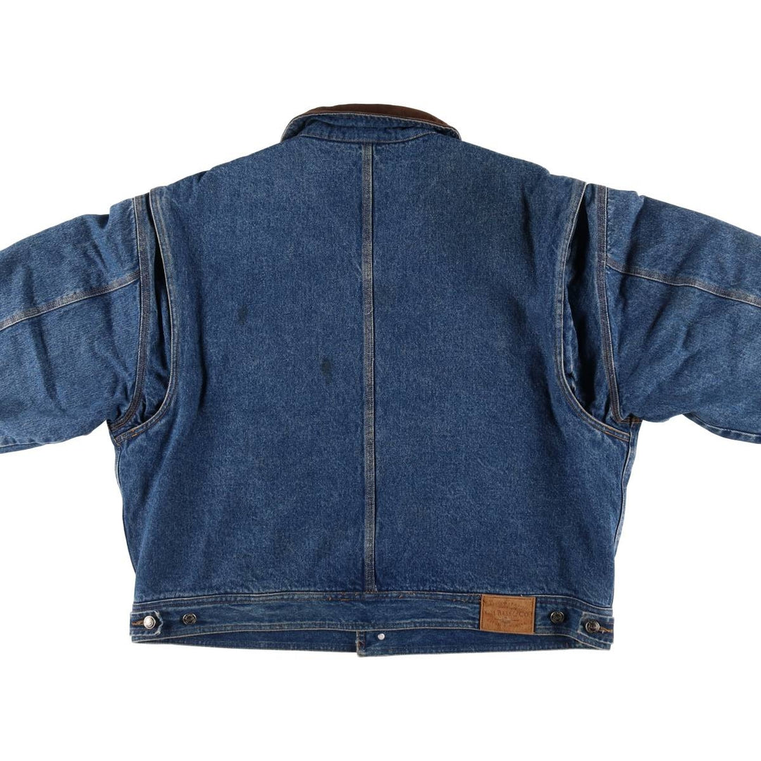 90'S GHBass padded denim jacket, men's size XL, vintage cotton blue type Vintage Second Hand