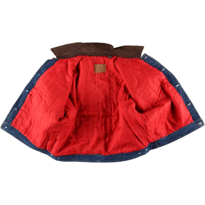 90'S GHBass padded denim jacket, men's size XL, vintage cotton blue type Vintage Second Hand