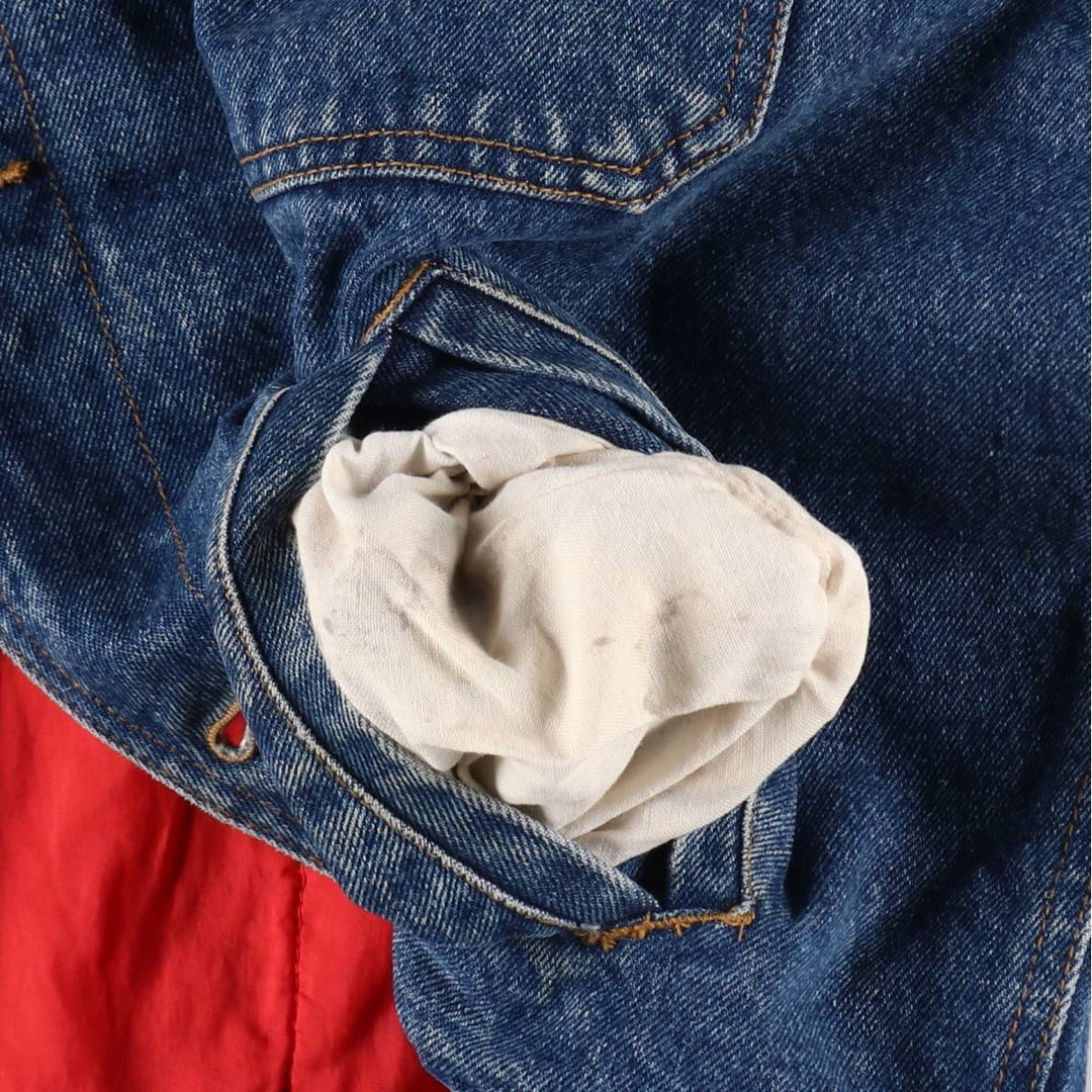 90'S GHBass padded denim jacket, men's size XL, vintage cotton blue type Vintage Second Hand