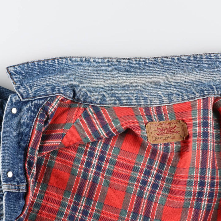 80s~90'S Levi's 70417-6985 denim jacket, denim jacket, made in USA, men's size L, vintage /eaa514962