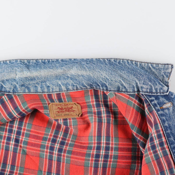 80s~90'S Levi's 70417-6985 denim jacket, denim jacket, made in USA, men's size L, vintage /eaa514962
