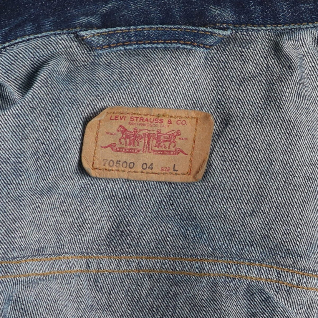 90'S Levi's 70500-04 Euro Model Denim Jacket, Made in Italy, Men's L Size, Vintage /eaa514988