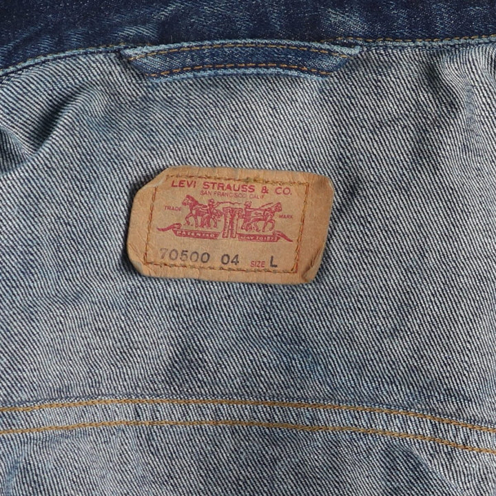 90'S Levi's 70500-04 Euro Model Denim Jacket, Made in Italy, Men's L Size, Vintage /eaa514988
