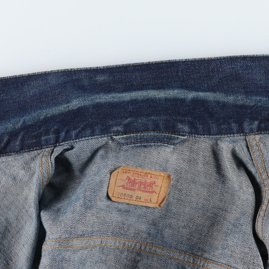 90'S Levi's 70500-04 Euro Model Denim Jacket, Made in Italy, Men's L Size, Vintage /eaa514988