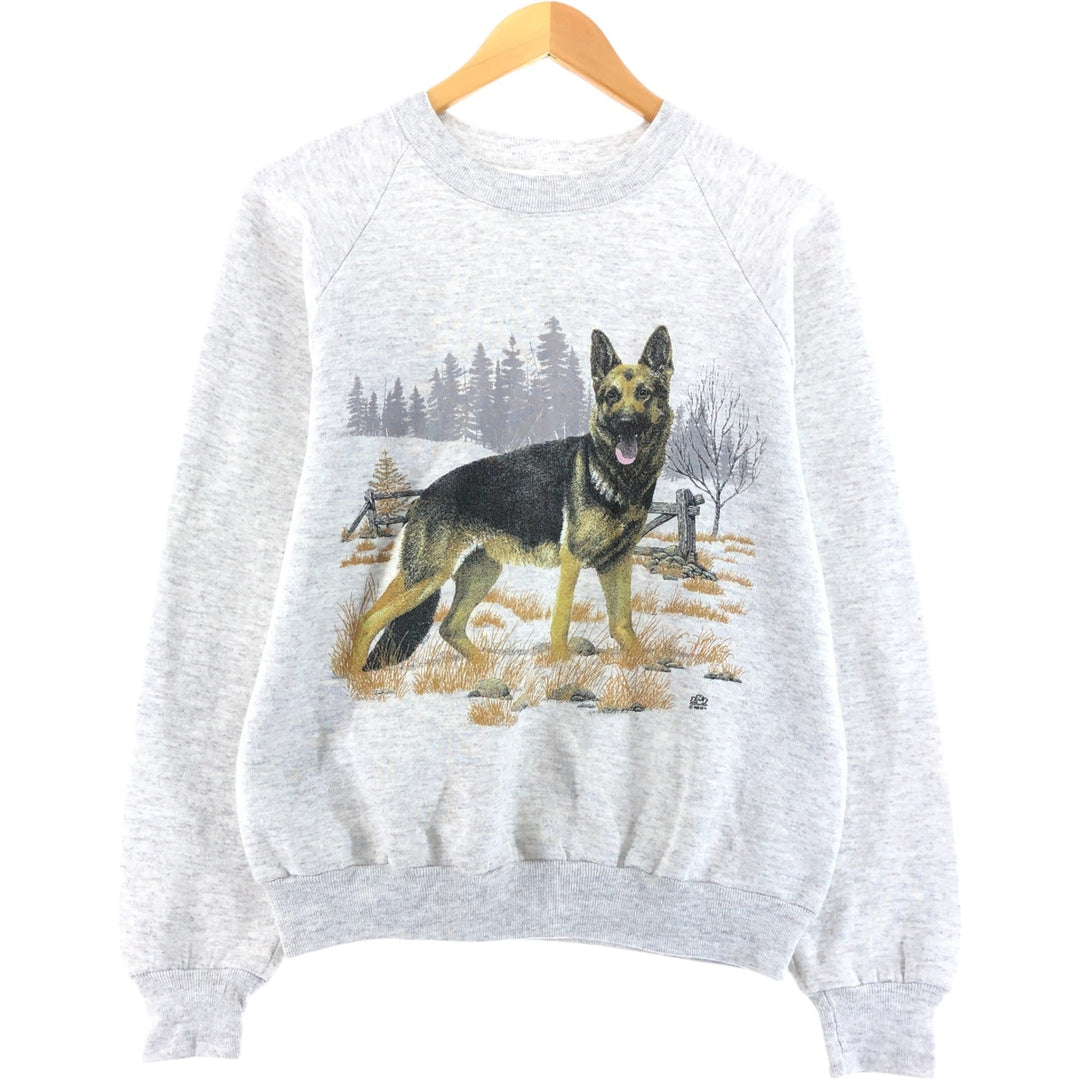 Vintage 90'S Jerzees dog print animal sweatshirt, made in the USA, size M, men's cotton gray type Vintage Second Hand