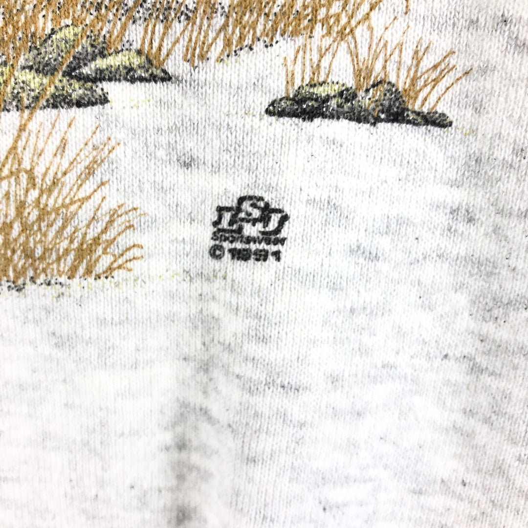 Vintage 90'S Jerzees dog print animal sweatshirt, made in the USA, size M, men's cotton gray type Vintage Second Hand