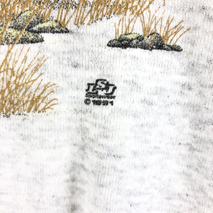 Vintage 90'S Jerzees dog print animal sweatshirt, made in the USA, size M, men's cotton gray type Vintage Second Hand