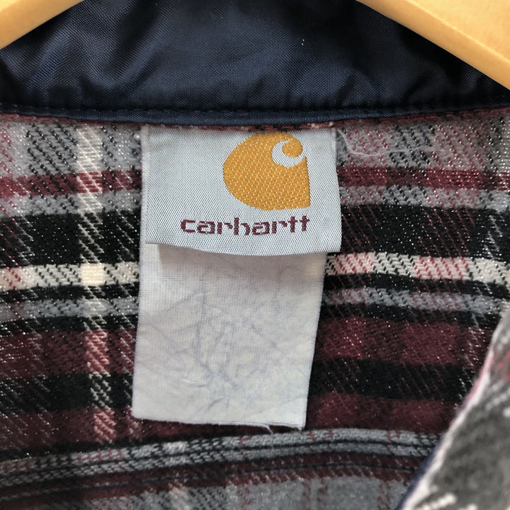 Carhartt Long Sleeve Flannel Check Shirt, Men's XL unclear gray type Vintage Second Hand