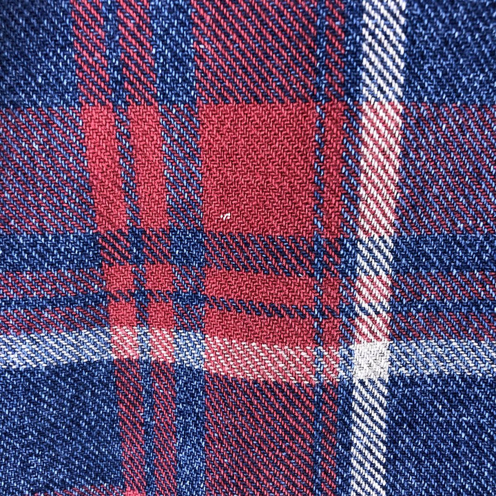 LLBean Long Sleeve Button Down Flannel Check Shirt, Men's Size L cotton red type Vintage Second Hand