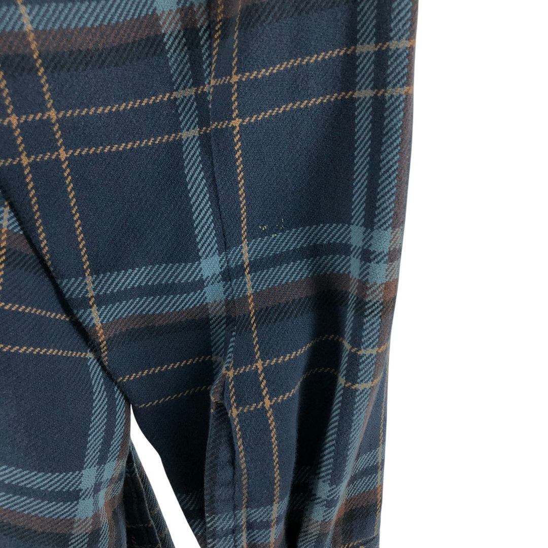 Vintage 90s-00'S St. John's Bay Browny long-sleeved flannel check shirt, men's size L unclear blue type Vintage Second Hand
