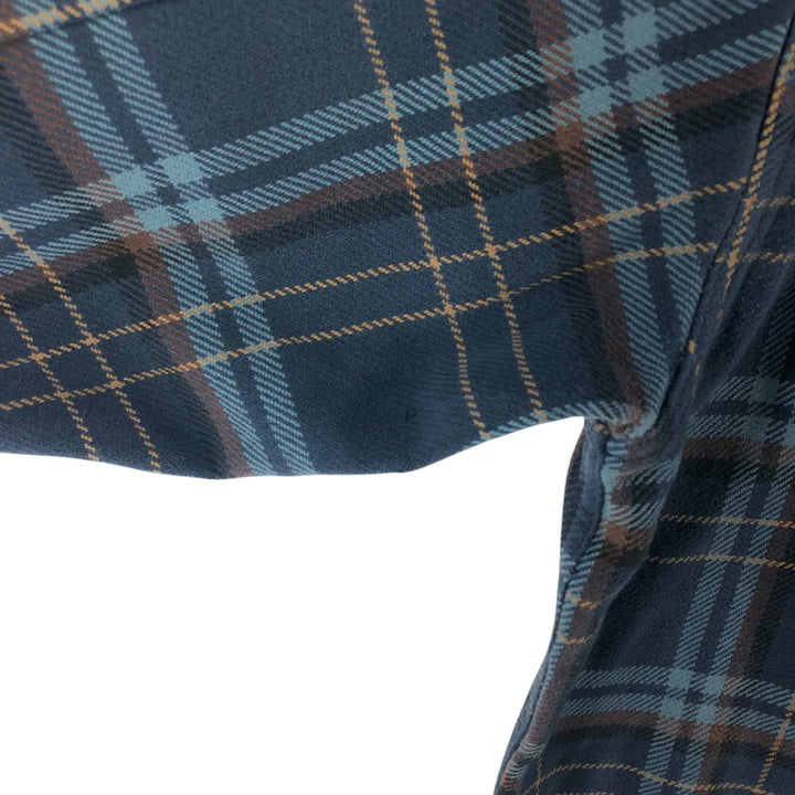 Vintage 90s-00'S St. John's Bay Browny long-sleeved flannel check shirt, men's size L unclear blue type Vintage Second Hand