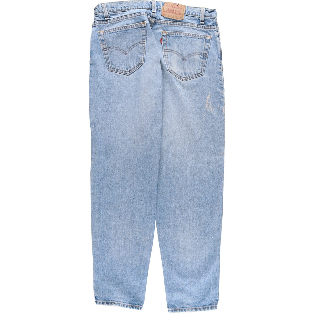 90'S Levi's 550 Relaxed Fit Tapered Leg Denim Pants, Made in the USA, Men's, Size 35, Vintage cotton Blue type light blue Vintage Second Hand