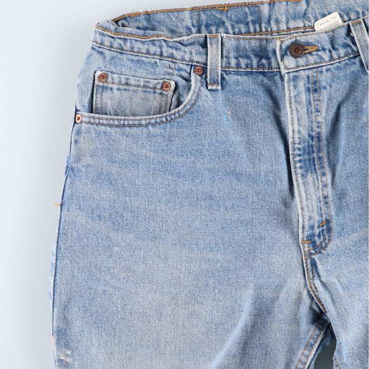 90'S Levi's 550 Relaxed Fit Tapered Leg Denim Pants, Made in the USA, Men's, Size 35, Vintage cotton Blue type light blue Vintage Second Hand