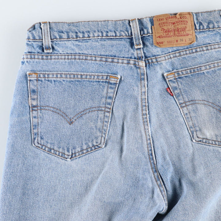 90'S Levi's 550 Relaxed Fit Tapered Leg Denim Pants, Made in the USA, Men's, Size 35, Vintage cotton Blue type light blue Vintage Second Hand
