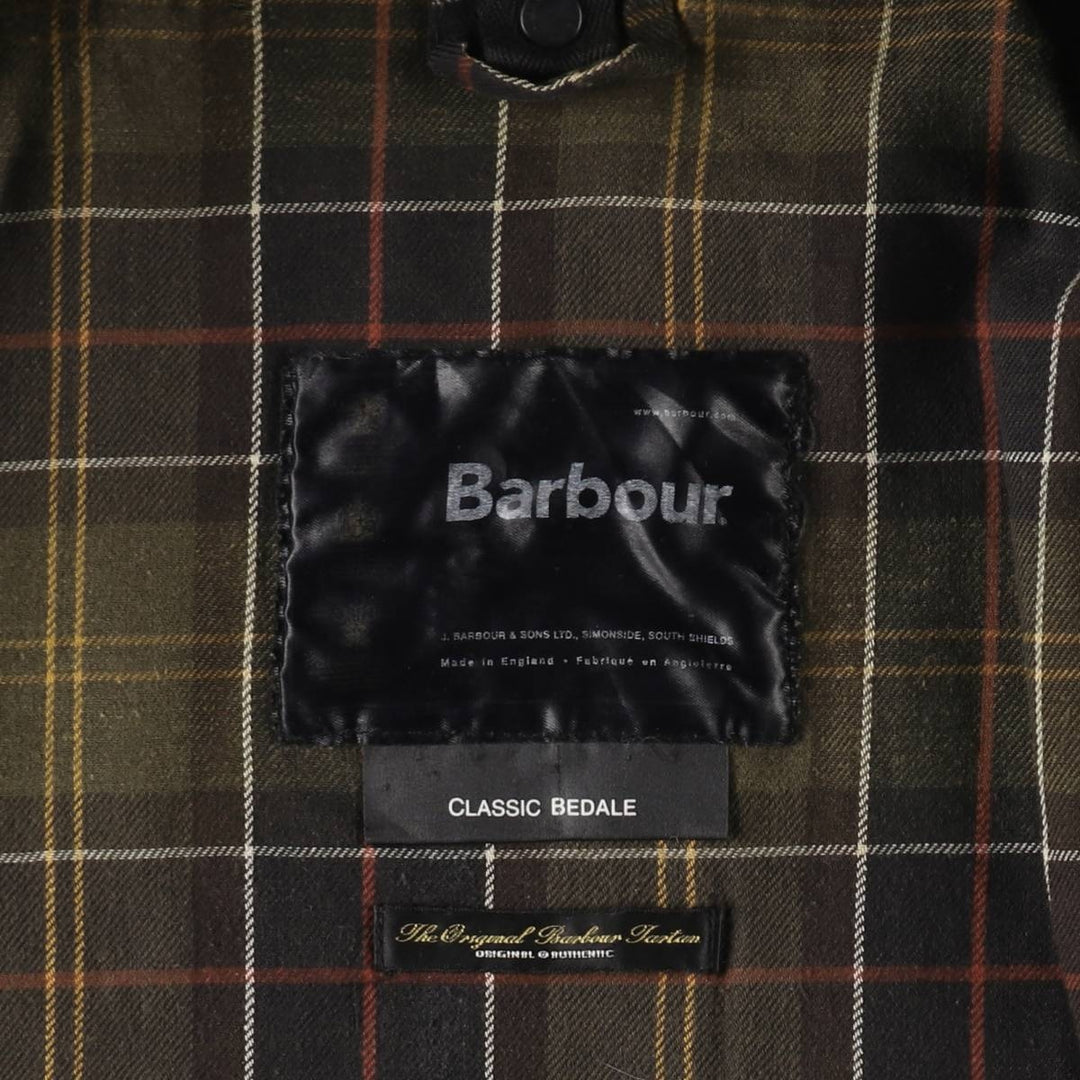 00s~ Barbour Classic Bedale 3 Warrant Waxed Cotton Oiled Jacket Made in England C46 Men's S equivalent /eaa515208