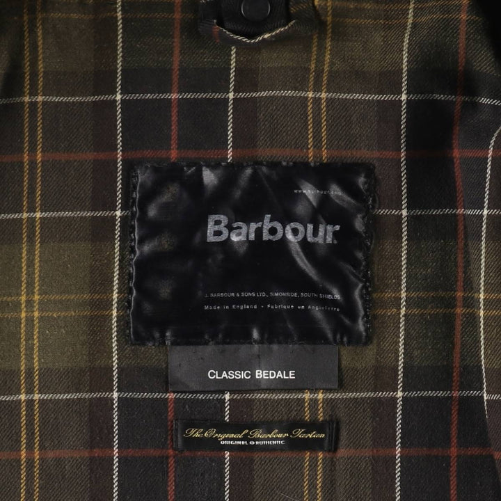 00s~ Barbour Classic Bedale 3 Warrant Waxed Cotton Oiled Jacket Made in England C46 Men's S equivalent /eaa515208