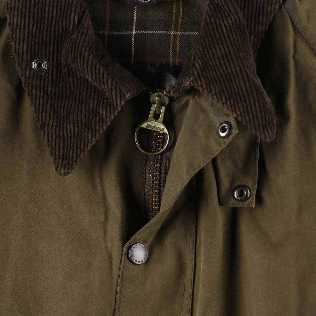 00s~ Barbour Classic Bedale 3 Warrant Waxed Cotton Oiled Jacket Made in England C46 Men's S equivalent /eaa515208