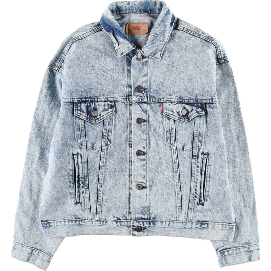 90'S Levi's 70507-0219 Chemical Wash Denim Jacket, G-Jean, Made in USA, Men's XL, Vintage /eaa515255