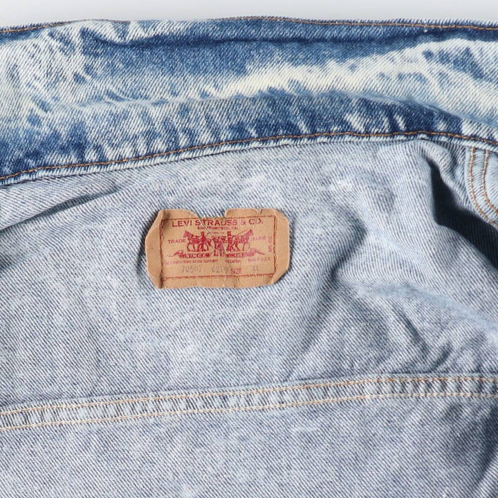 90'S Levi's 70507-0219 Chemical Wash Denim Jacket, G-Jean, Made in USA, Men's XL, Vintage /eaa515255