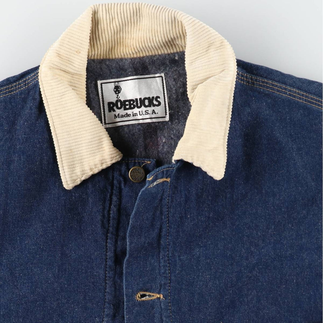 Vintage 80s-90'S Roebucks Bat-Dye Denim Coverall, Made in USA, Men's XL unclear blue type Vintage Second Hand