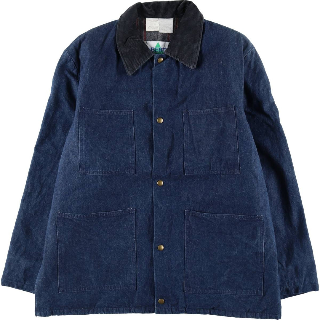 Vintage 80s-90'S Liberty Bat-Dyed Denim Coverall, Made in USA, Men's XL cotton blue type Vintage Second Hand