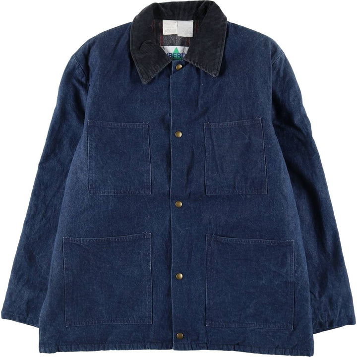 Vintage 80s-90'S Liberty Bat-Dyed Denim Coverall, Made in USA, Men's XL cotton blue type Vintage Second Hand