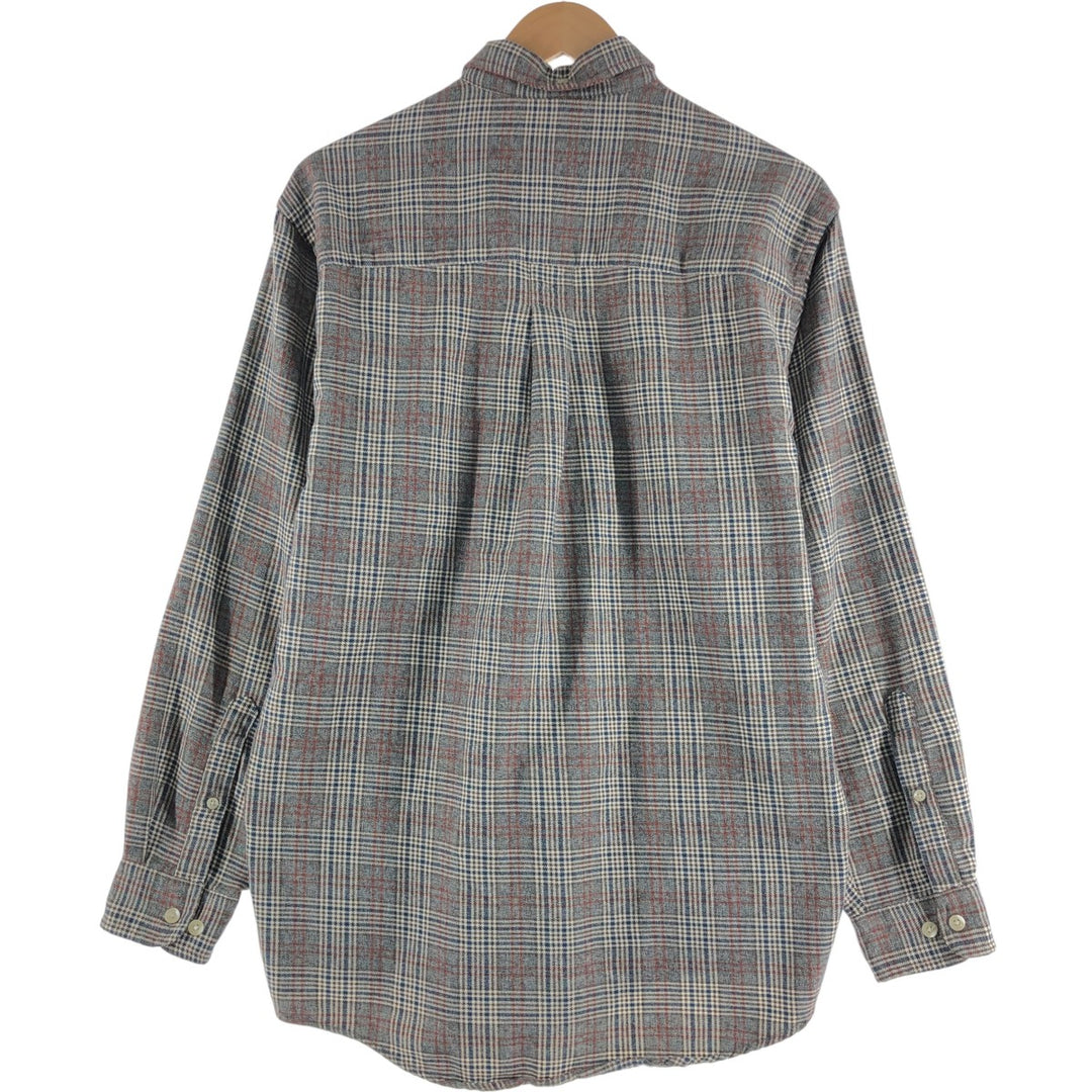 Eddie Bauer Light Flannel Check Shirt, Long Sleeve, Button-Down, Men's Size Small cotton gray type Vintage Second Hand
